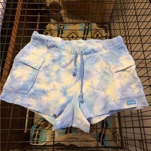 PINK Victoria's Secret Light Blue and White Shorts